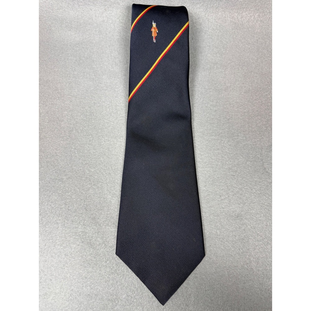 Dave Mackay Mens Tie Beefeater Yeoman Warder 4" Navy Blue Red Yellow Terylene UK